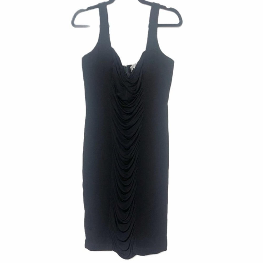 Rickie Freeman for Teri Jon Black ruched Cocktail Dress Size 16